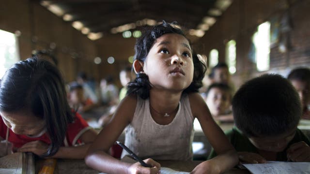 Young minds: A government-run school in Waw. Only half the pupils finish the full five years