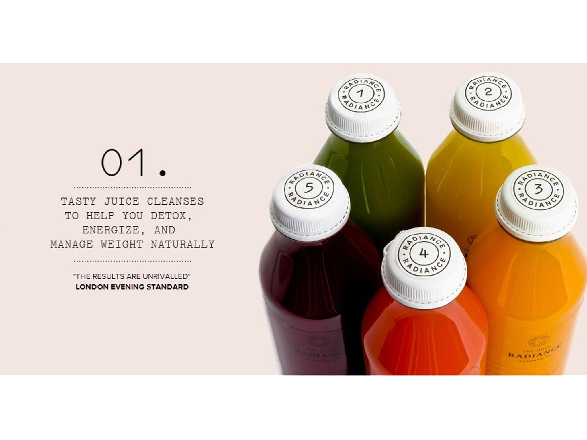 Food for thought: The Radiance Cleanse website