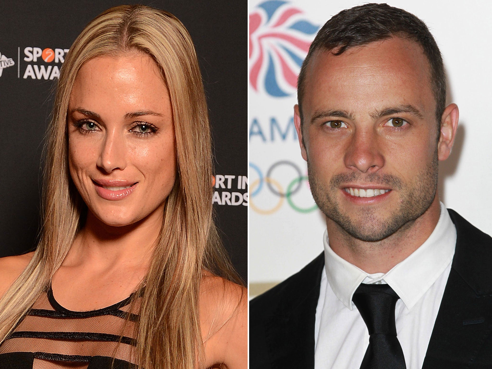 South African model Reeva Steenkamp (left), and her former boyfriend Oscar Pistorius, who stands accused of her murder