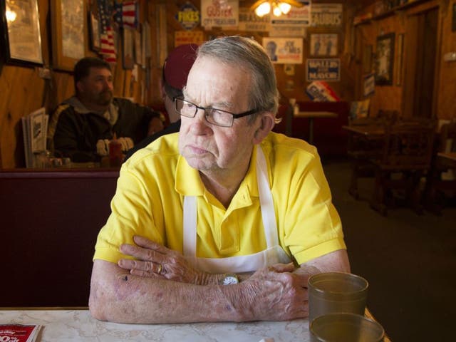 Bobby Garner, top, at the Sno-White Grill, the restaurant he has run for 43 years