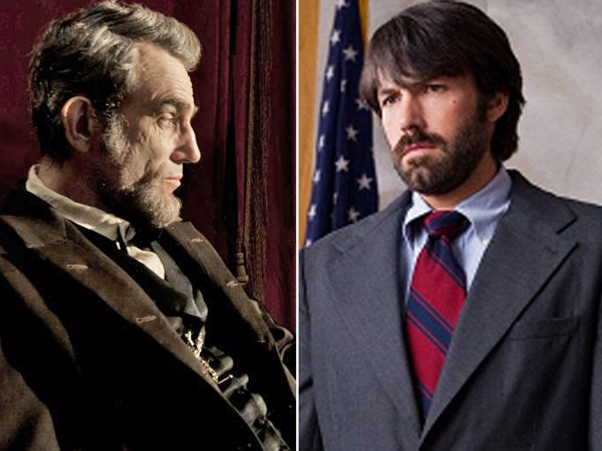 Oscar hopefuls: Daniel Day- Lewis in ‘Lincoln’, left, and Ben Affleck in ‘Argo’