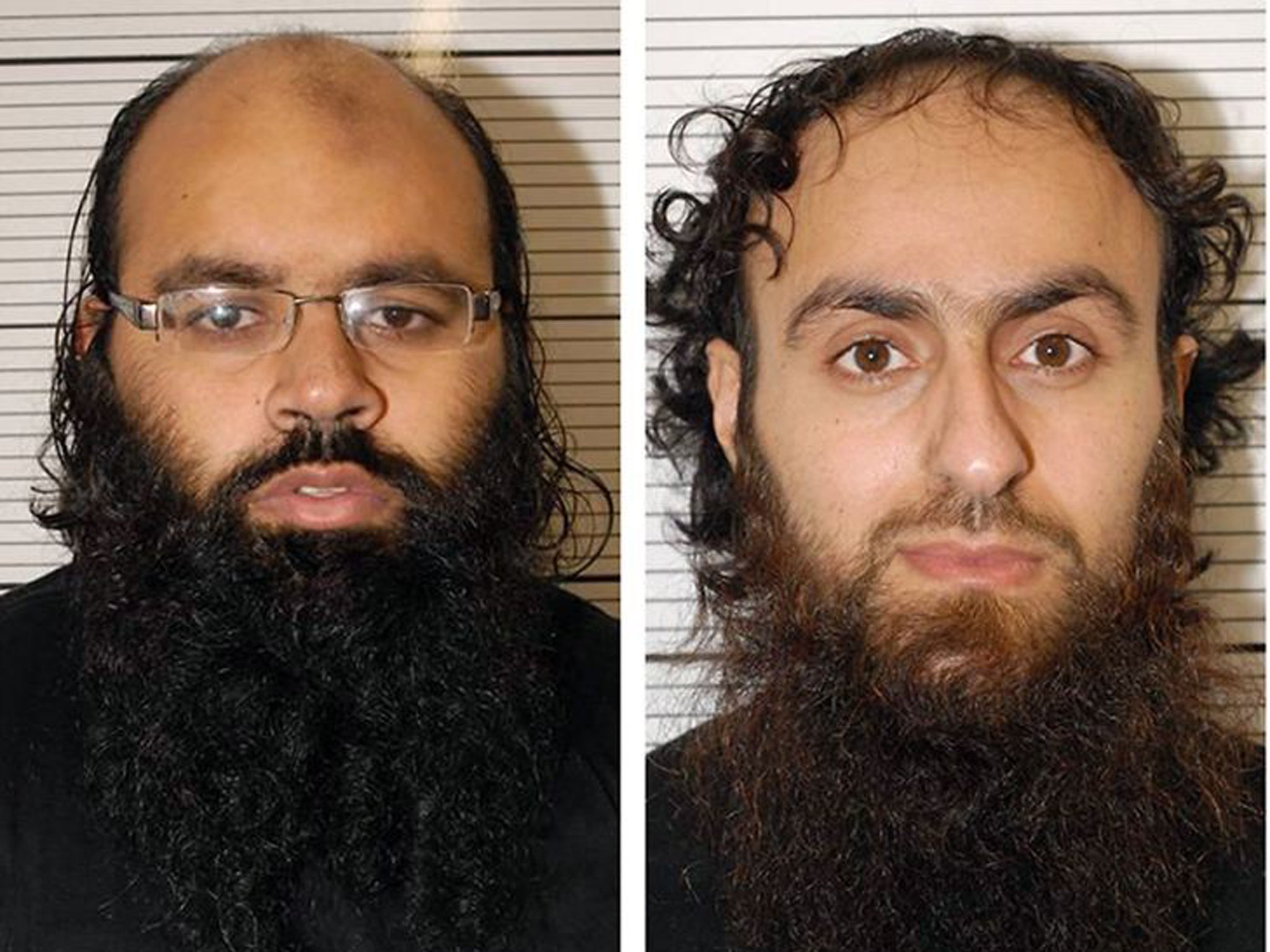 Police photos of terrorist plotters Irfan Naseer (left), 31, and Irfan Khalid, 27, who were described as ringleaders in the Birmingham extremist plot