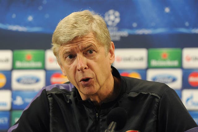 Arsenal manager Arsene Wenger speaks to the media ahead of his side's tie against Bayern Munich