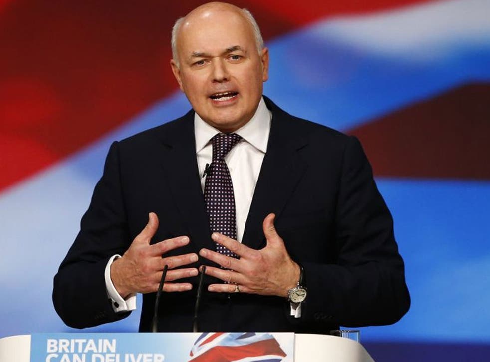 Britain's Secretary of State for Work and Pensions Iain Duncan Smith 