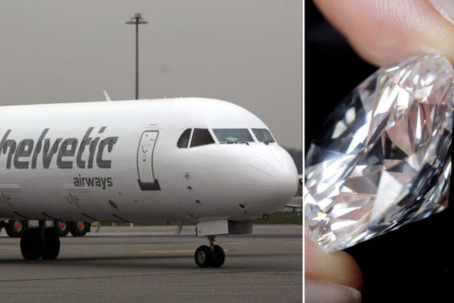 Armed men made off with a shipment of diamonds as it was being loaded on to a plane of Helvetic Airlines at the Brussels airport