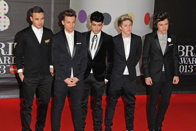 Liam Payne, Louis Tomlinson, Zayn Malik, Niall Horan and Harry Styles of One Direction attend the Brit Awards 2013 at the 02 Arena 