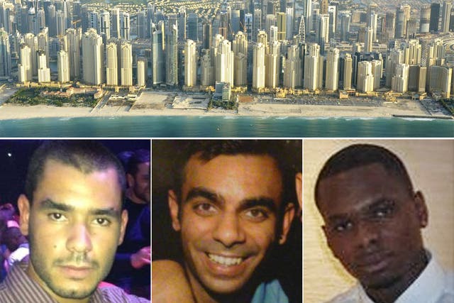 Grant Cameron, Suneet Jeerh and Karl Williams were arrested during a holiday in Dubai last year