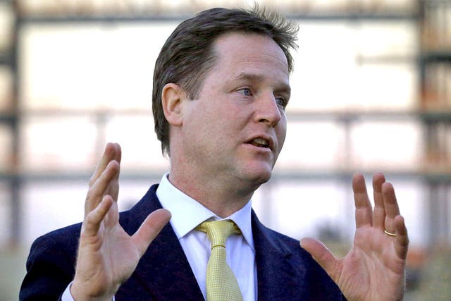 Liberal Democrat leader Nick Clegg at Hampshire Cricket Club, Eastleigh
