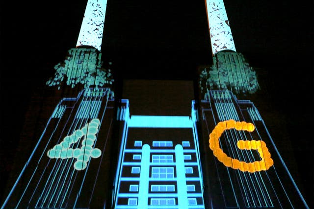 Battersea Power Station in London at the launch of EE, Britain’s first 4G mobile network, last November