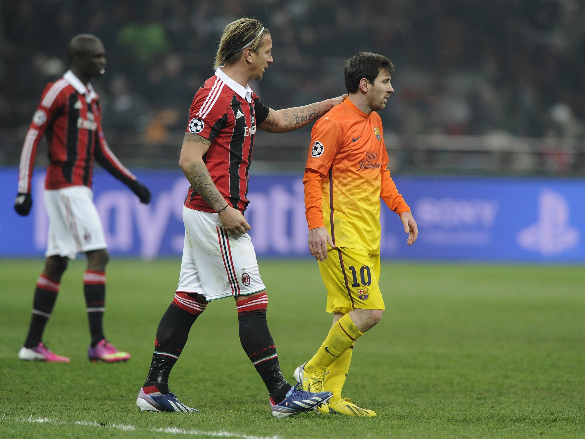 Lionel Messi pictured in Barcelona's defeat to AC Milan