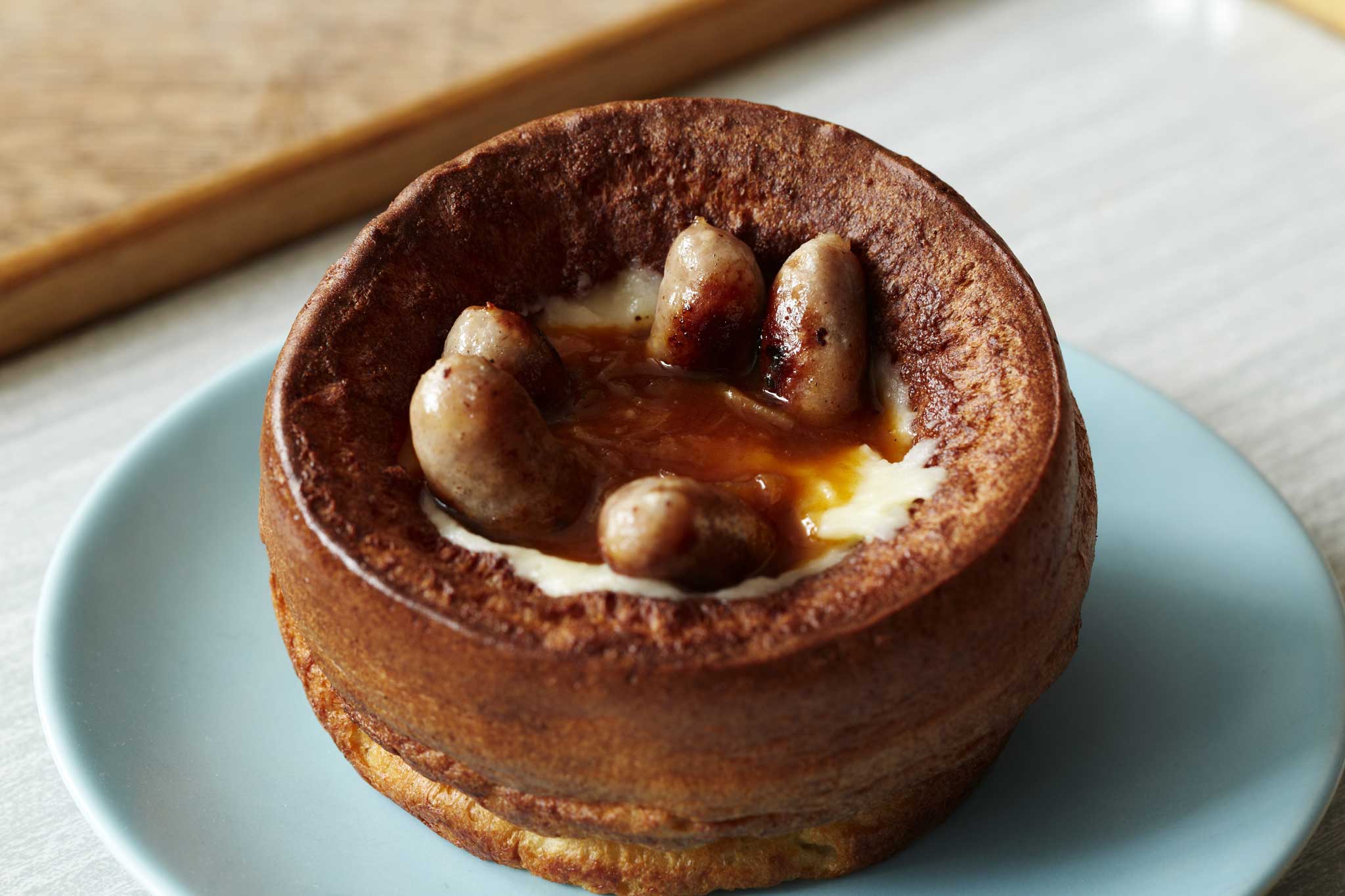 Bangers and mash Yorkshire pudding is a notch up from a toad-in-the-hole