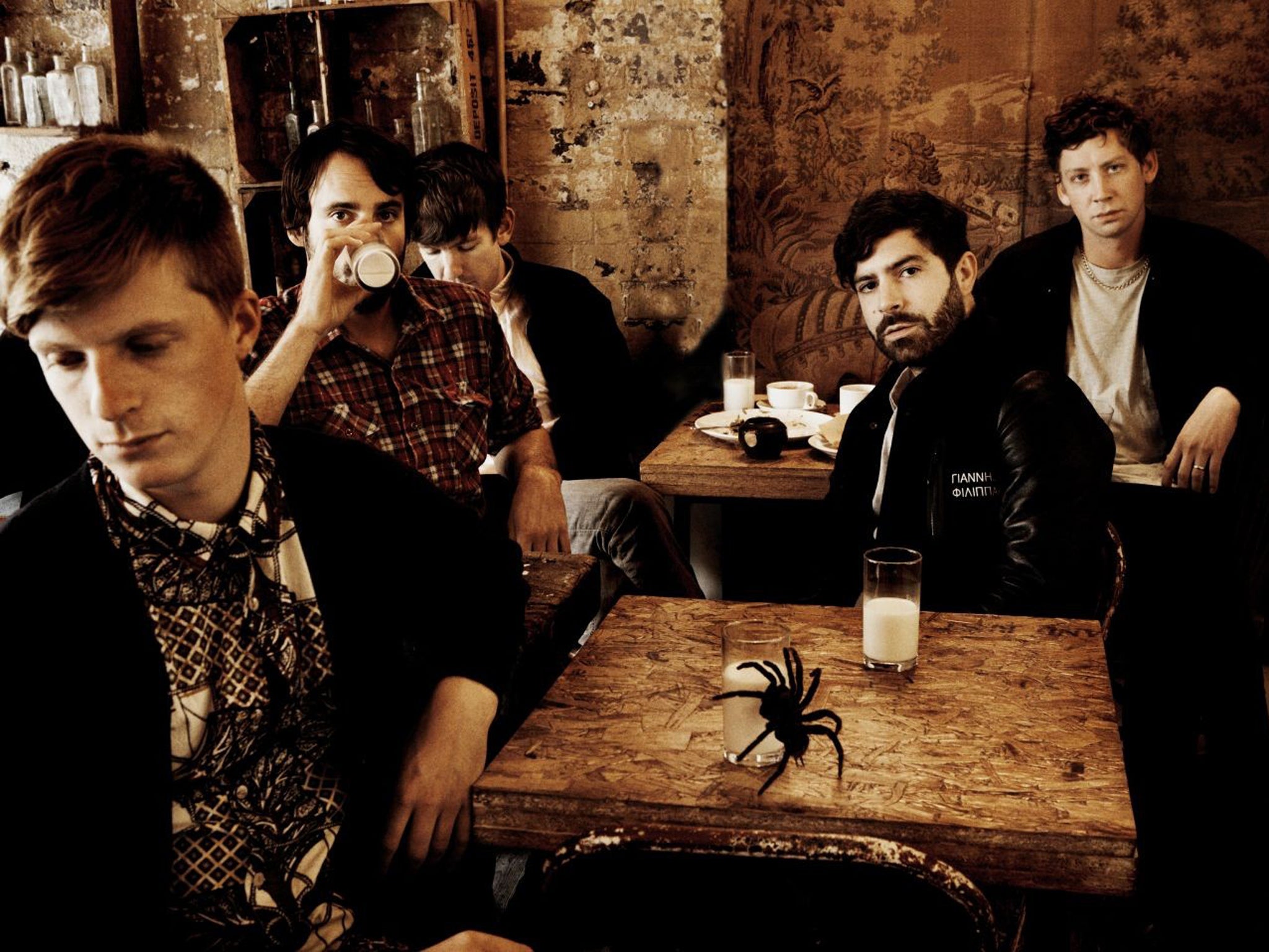 Café society: Jack Bevan, Jimmy Smith, Edwin Congreave, Yannis Philippakis and Walter Gervers of Foals