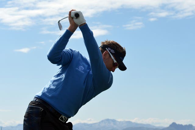 Ian Poulter enjoys the sunshine during his first-round win