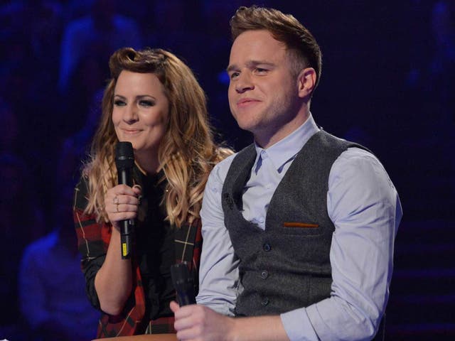 Olly Murs with co-presenter Caroline Flack on ITV2's 'The Xtra Factor'