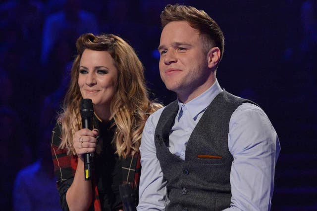 Murs with co-presenter Caroline Flack on ITV2's 'The Xtra Factor'