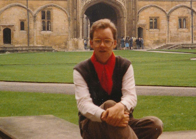 Philip Hensher as a student at Christ Church College, Oxford