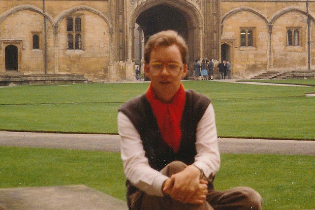 Philip Hensher as a student at Christ Church College, Oxford
