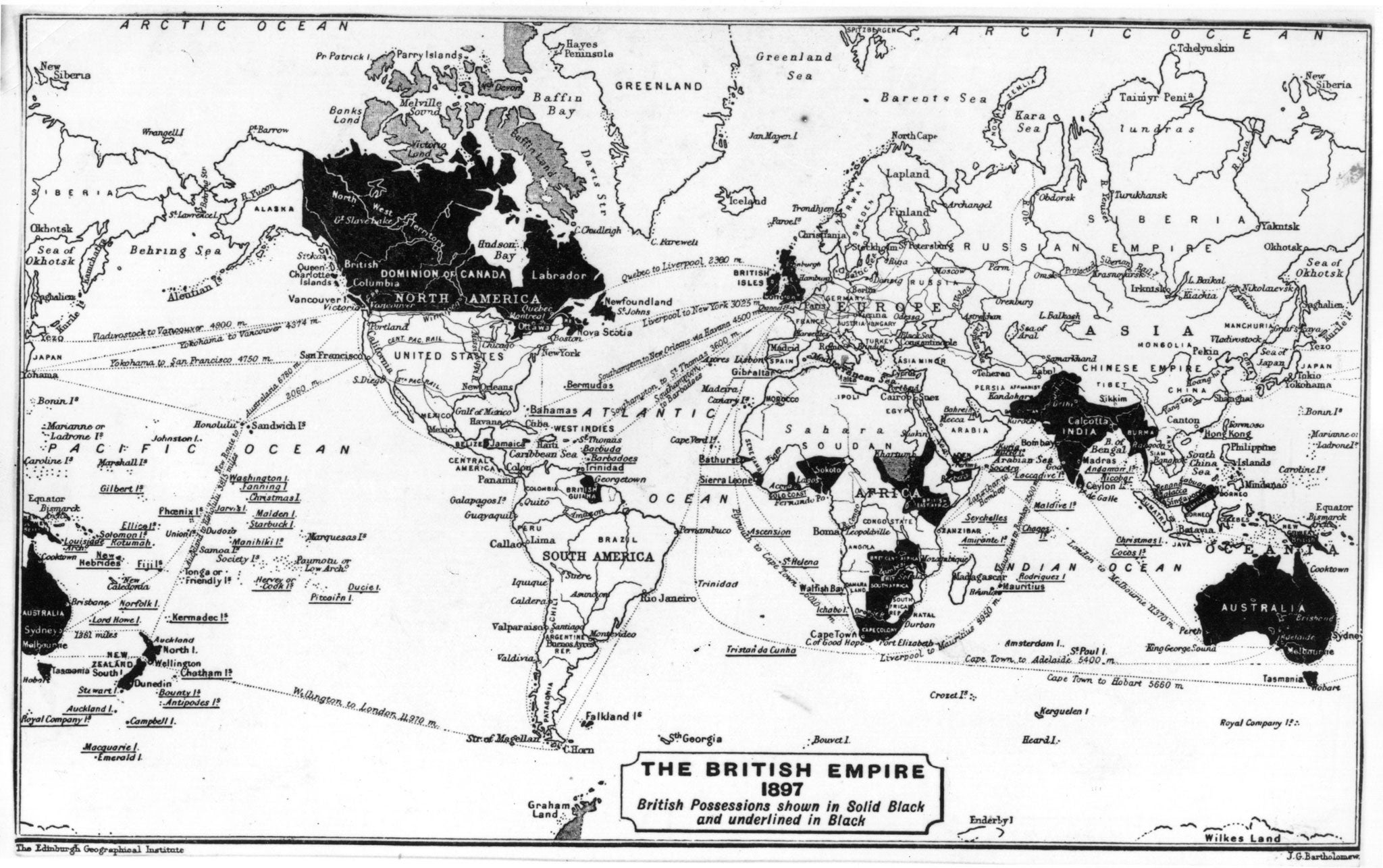 A map of the British Empire from 1897
