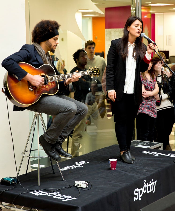 Jessie Ware performing at The Independent's offices this afternoon.