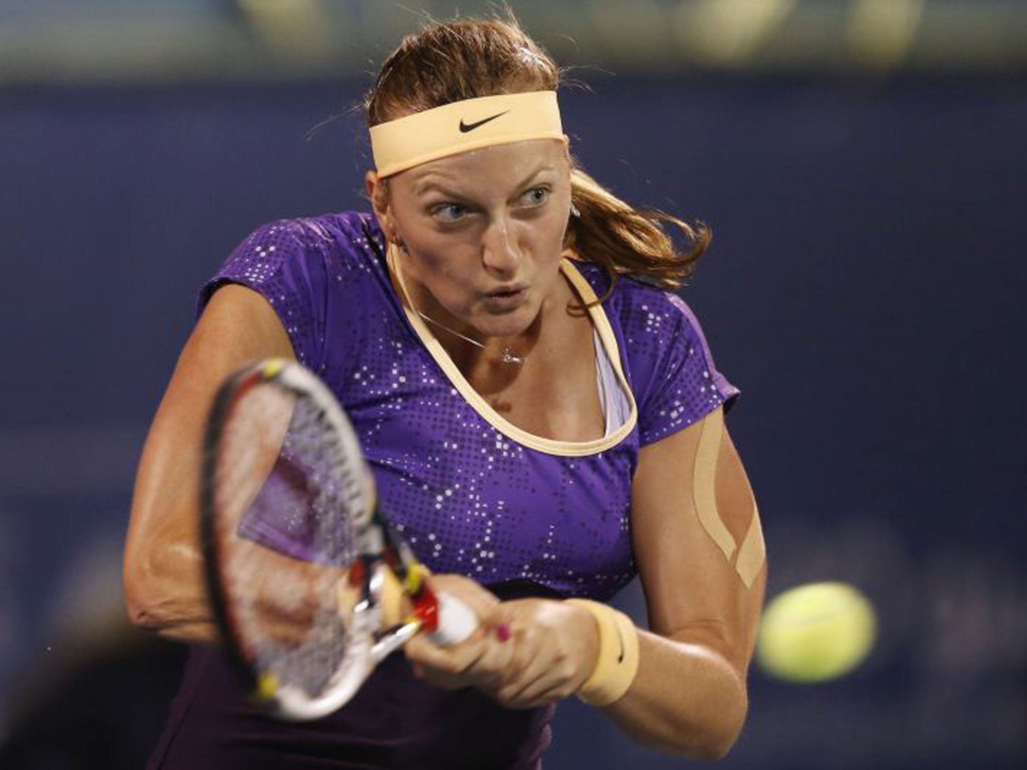 Petra Kvitova beat Caroline Wozniacki to reach the Dubai final