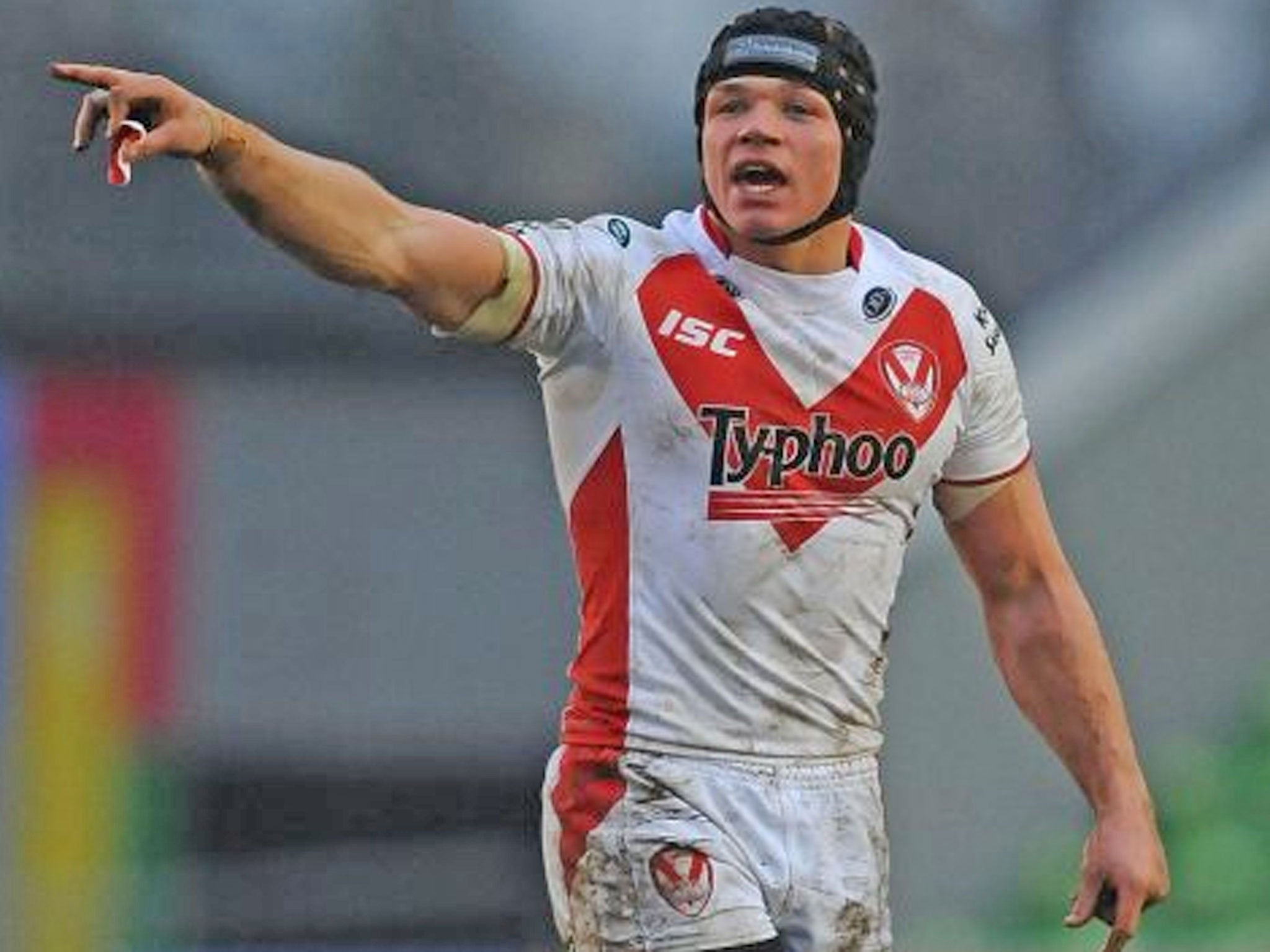 Saints alive: Jonny Lomax scored three tries after moving to full-back
