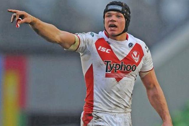 Saints alive: Jonny Lomax scored three tries after moving to full-back