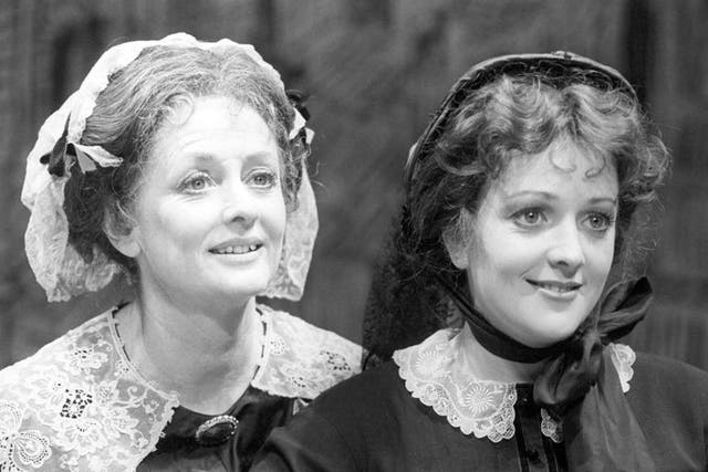 Gray, left, with her daughter Louisa Rix in a 1980 production of Dion Boucicault’s ‘The Streets of London’