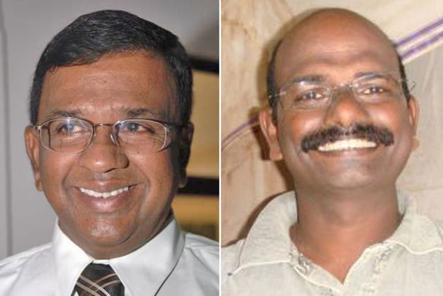 Tamil Tiger rebel leaders Pulidevan, right, and Nadesan, who were allegedly executed