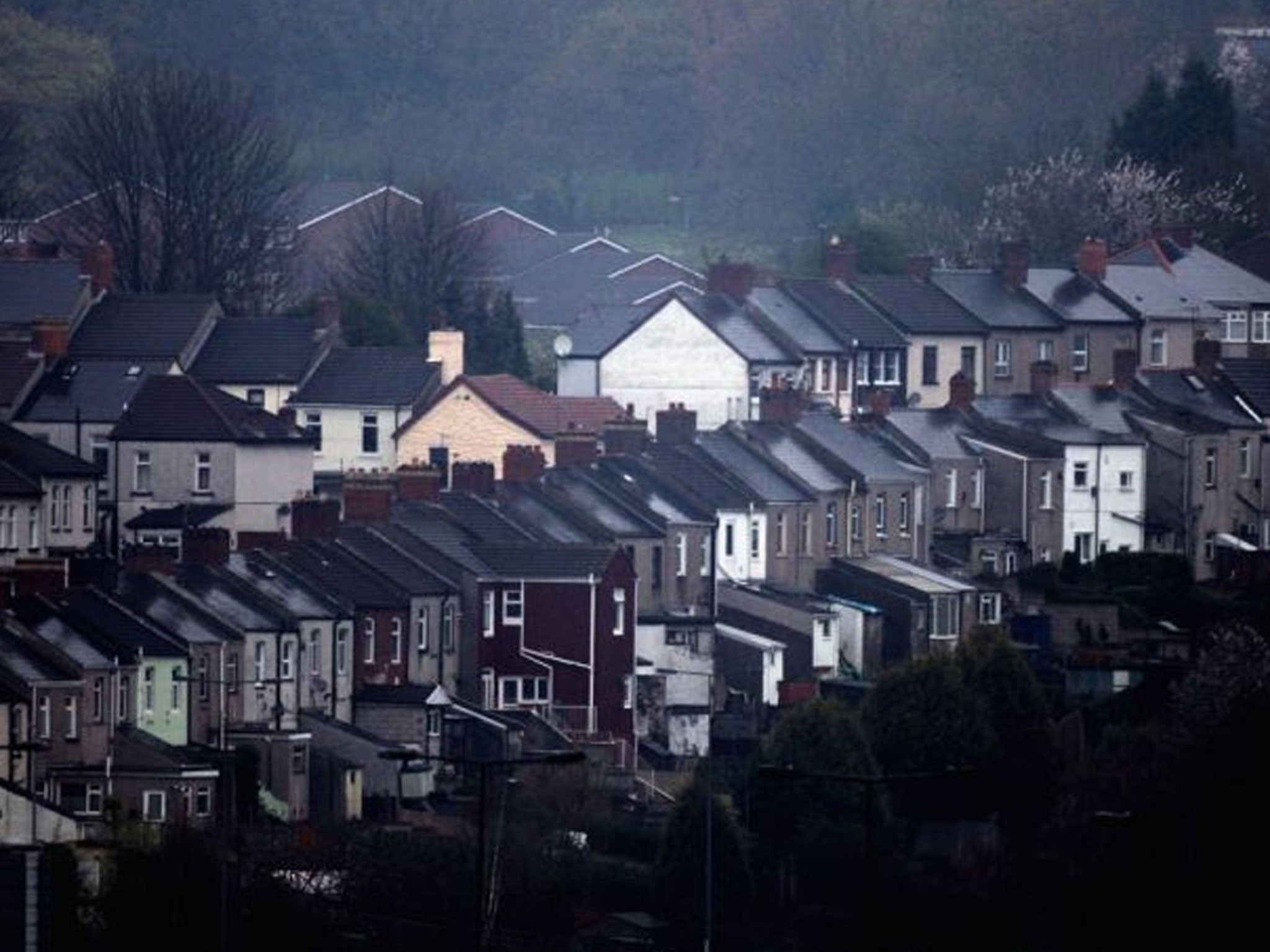 A general view of houses in residential streets in Newport, Wales