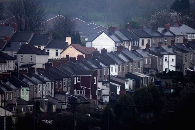 A general view of houses in residential streets in Newport, Wales