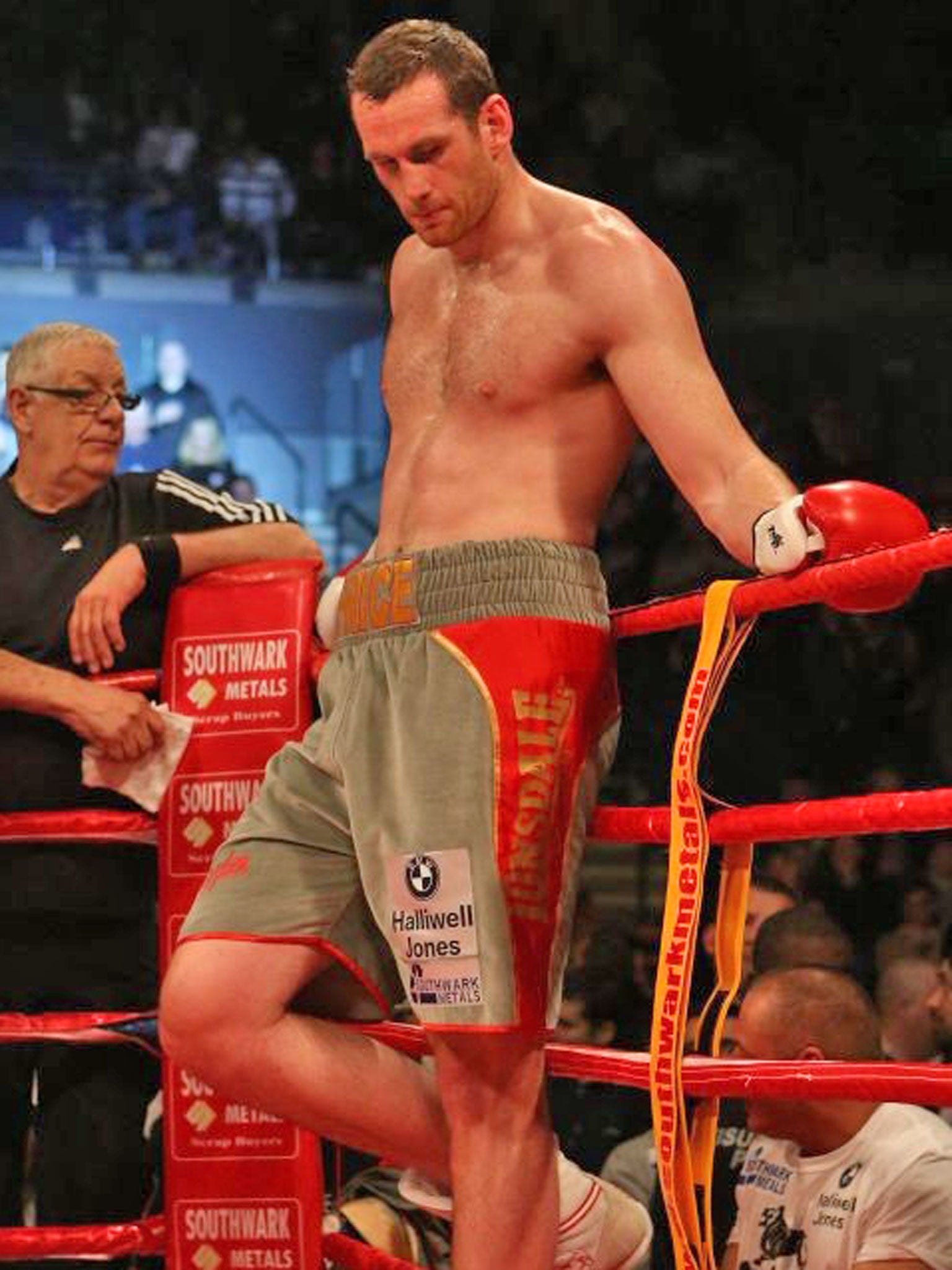 A stunned David Price after his shock defeat to Tony Thompson
