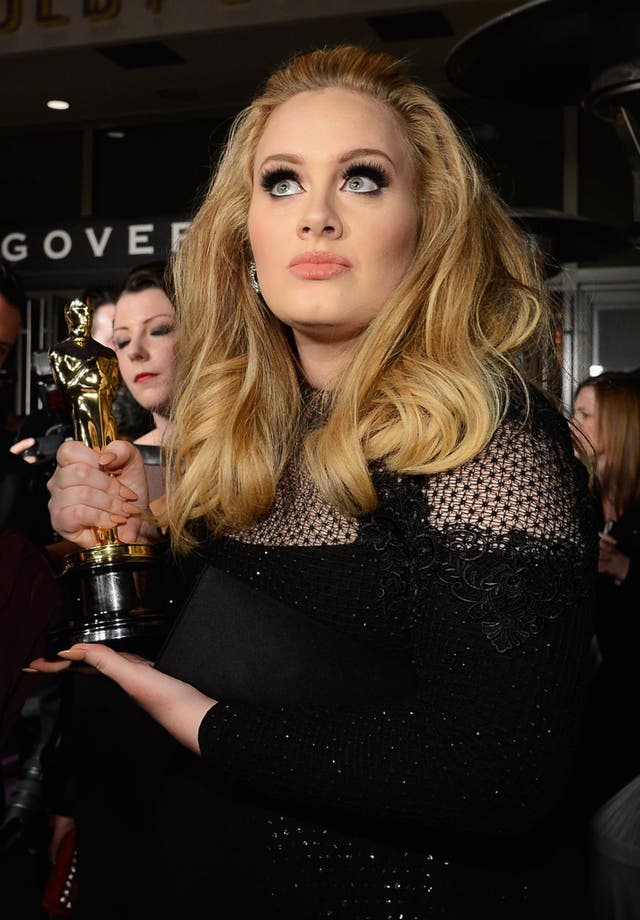 Singer Adele, winner of the Best Original Song award for 'Skyfall,' attends the Oscars Governors Ball at Hollywood & Highland Center on February 24, 2013 in Hollywood