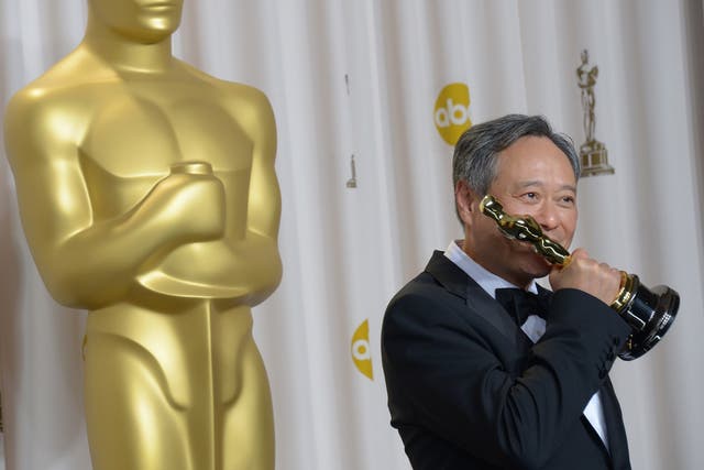Ang Lee with his award for best director and the Oscars 2013