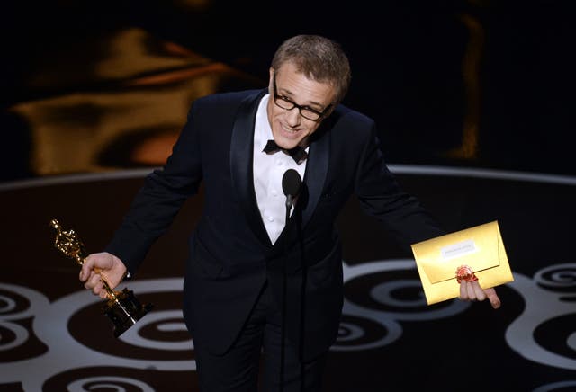 Christolph Waltz gives his acceptance speech for best supporting actor