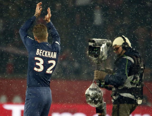 David Beckham became Paris St Germain's 400th player after coming off the bench in the 2-0 win over Marseille