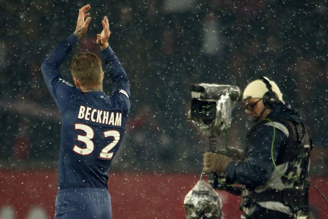 David Beckham became Paris St Germain's 400th player after coming off the bench in the 2-0 win over Marseille