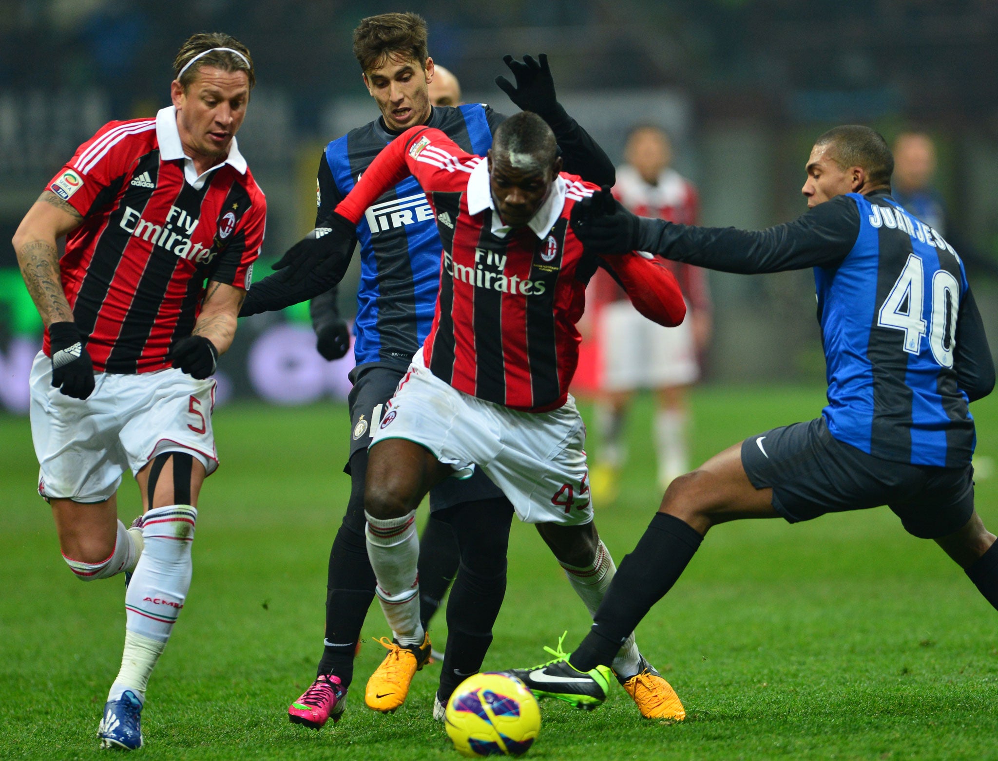 Balotelli scored 30 goals in 54 matches for AC Milan