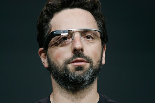 <p>The Google co-founder Brin described using the new hardware as 'a little freaky at first, but you get used to it'</p>
