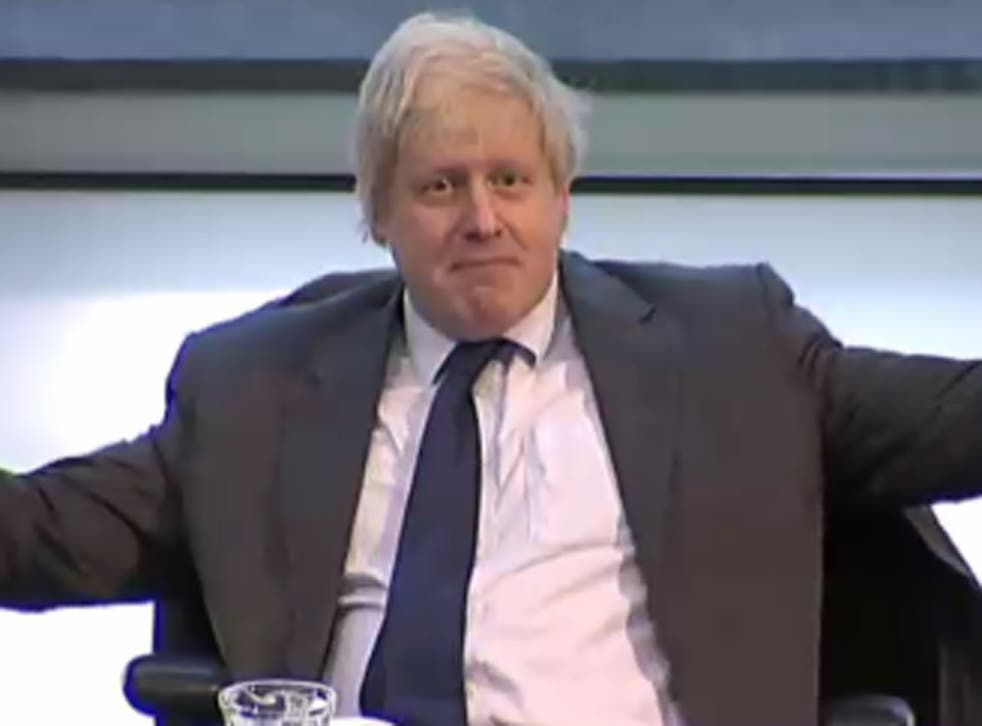 Boris Johnson shows his dismay at getting booted out of the meeting
