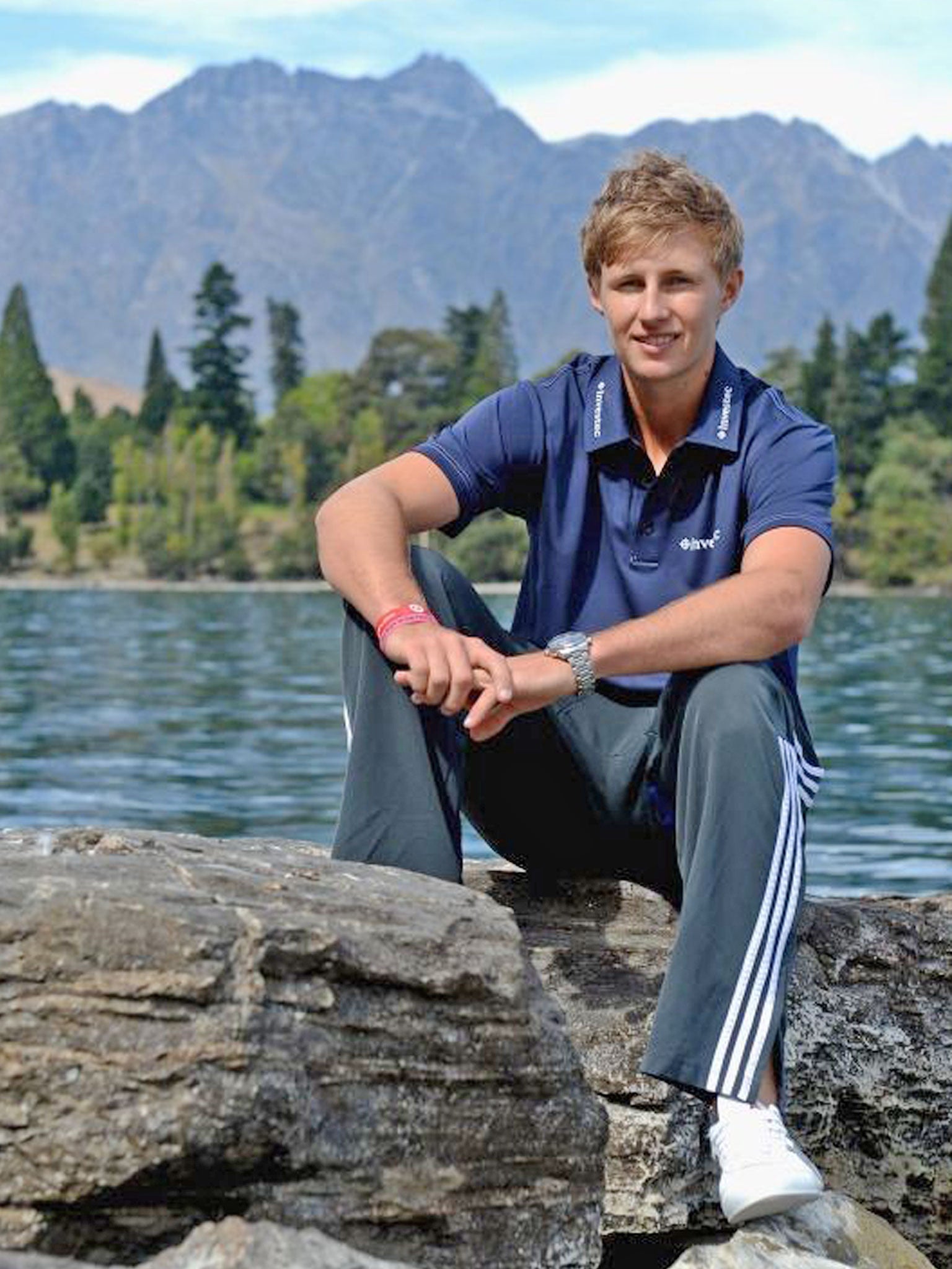 Joe Root at the Remarkables mountain range in Queenstown