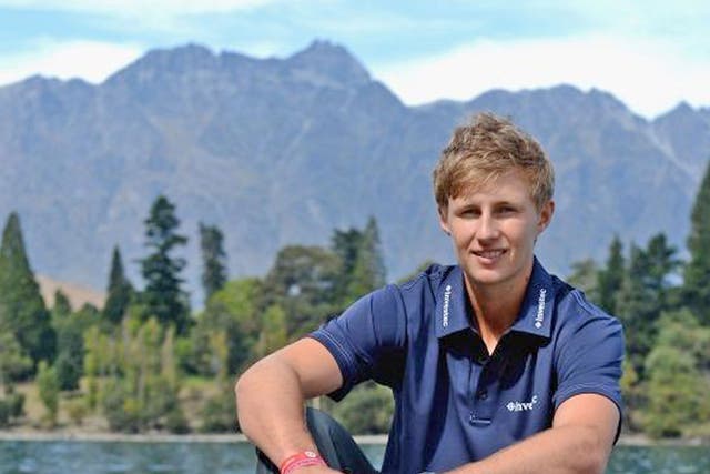 Joe Root at the Remarkables mountain range in Queenstown