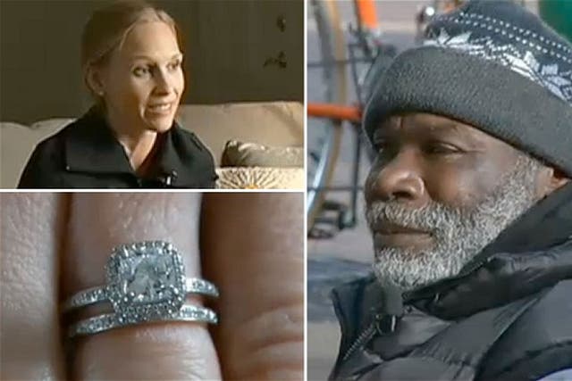 Sarah Darling lost her engagement ring, which was found and looked after by homeless bay Bill Ray Harris