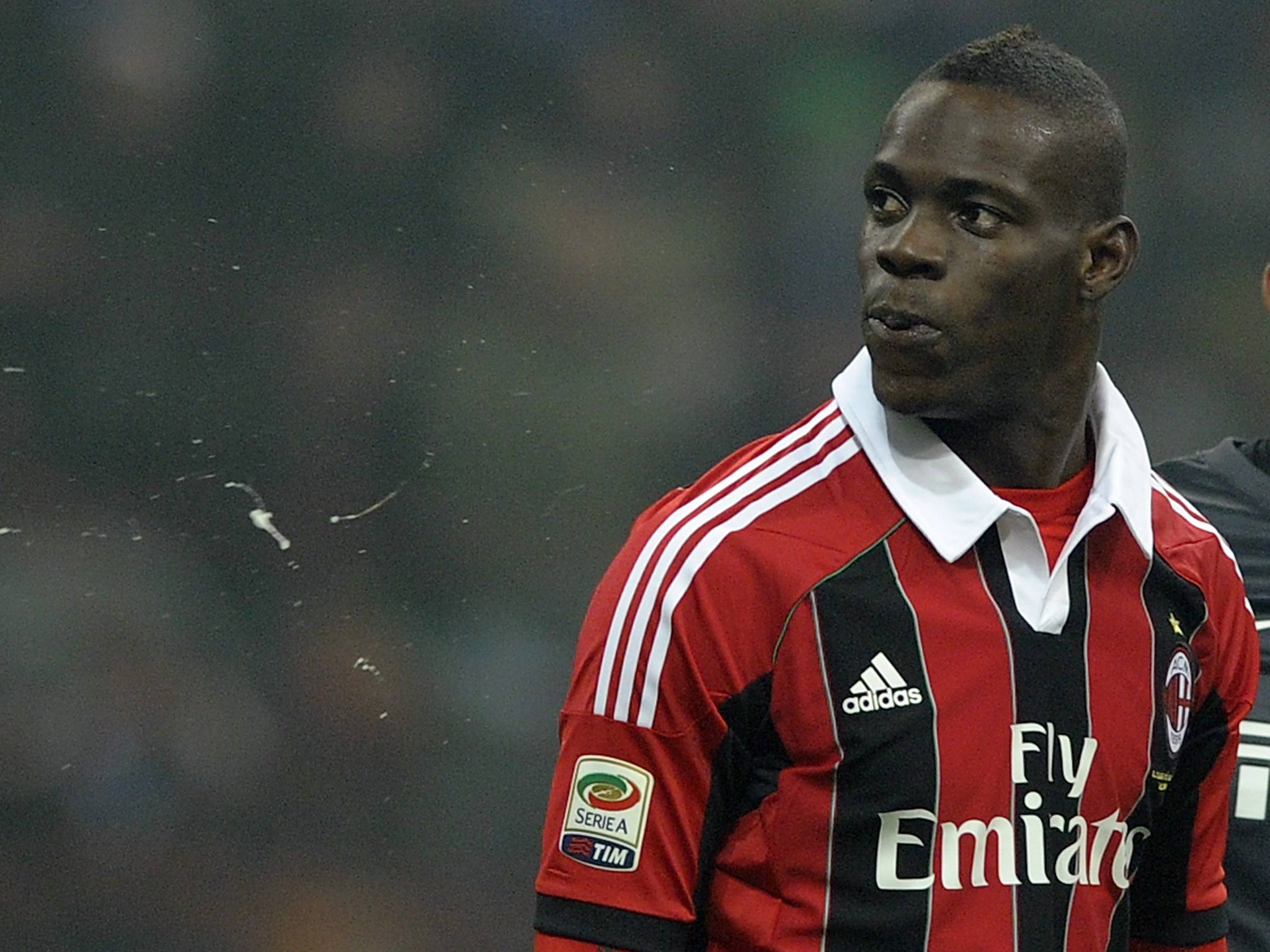 Mario Balotelli pictured during the Milan derby