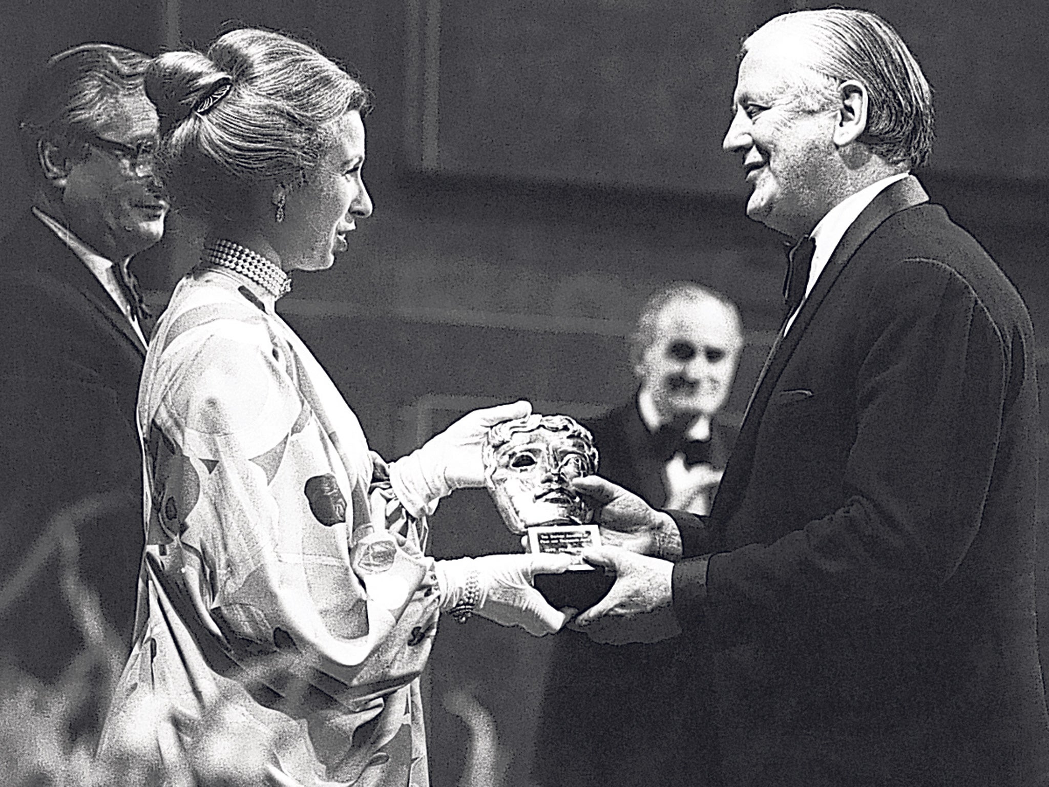 Forman receives the Bafta Fellowship in 1977 from Princess Anne; he was also a Fellow of the BFI