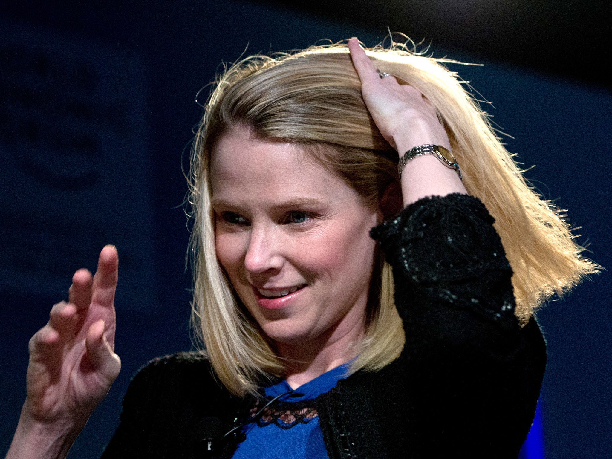 Marissa Mayer, CEO of Yahoo!, attends a session of the World Economic Forum 2013 Annual Meeting on January 25, 2013 at the Swiss resort of Davos.