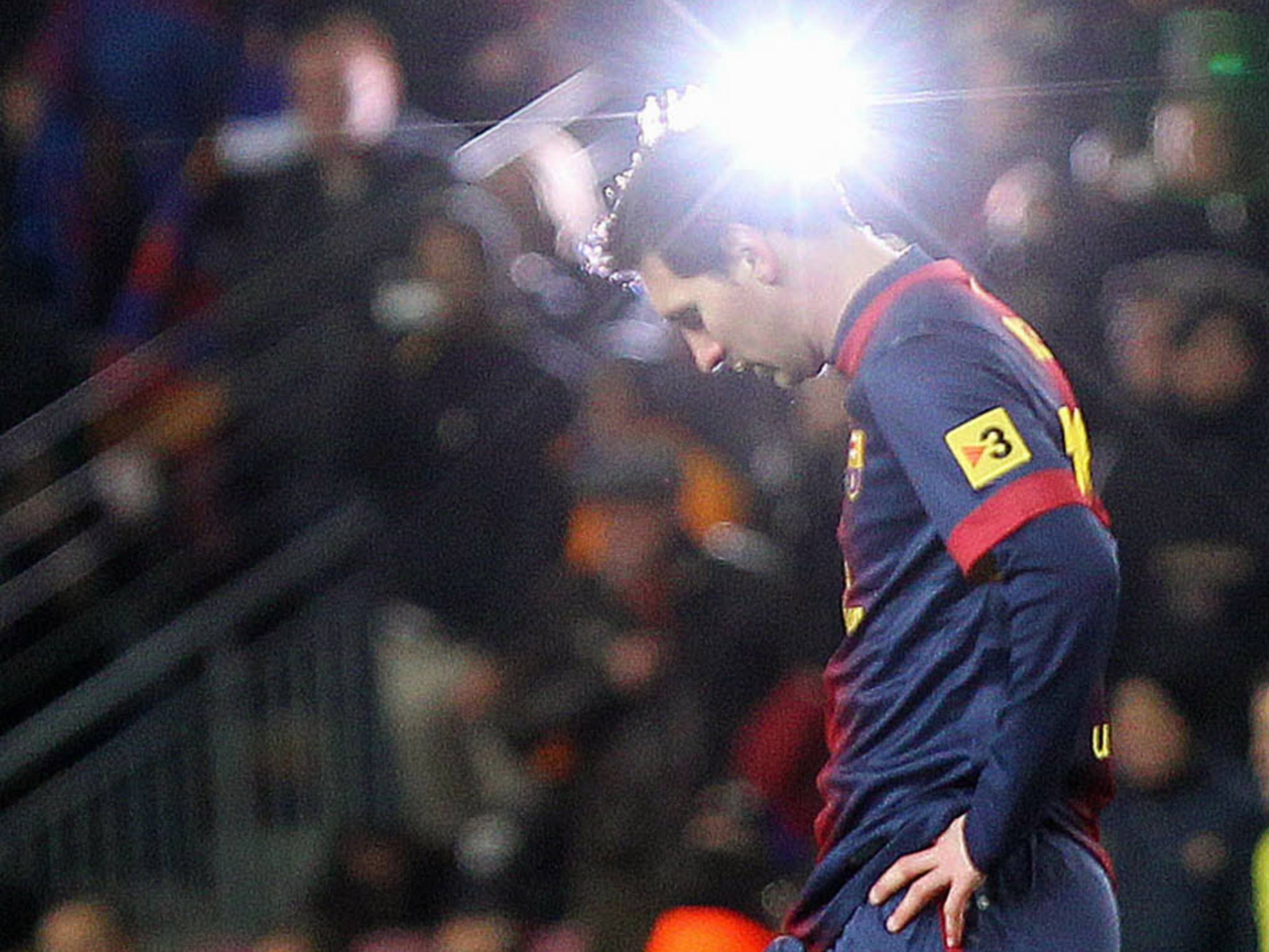 Lionel Messi pictured in the Copa del Rey defeat to Real Madrid