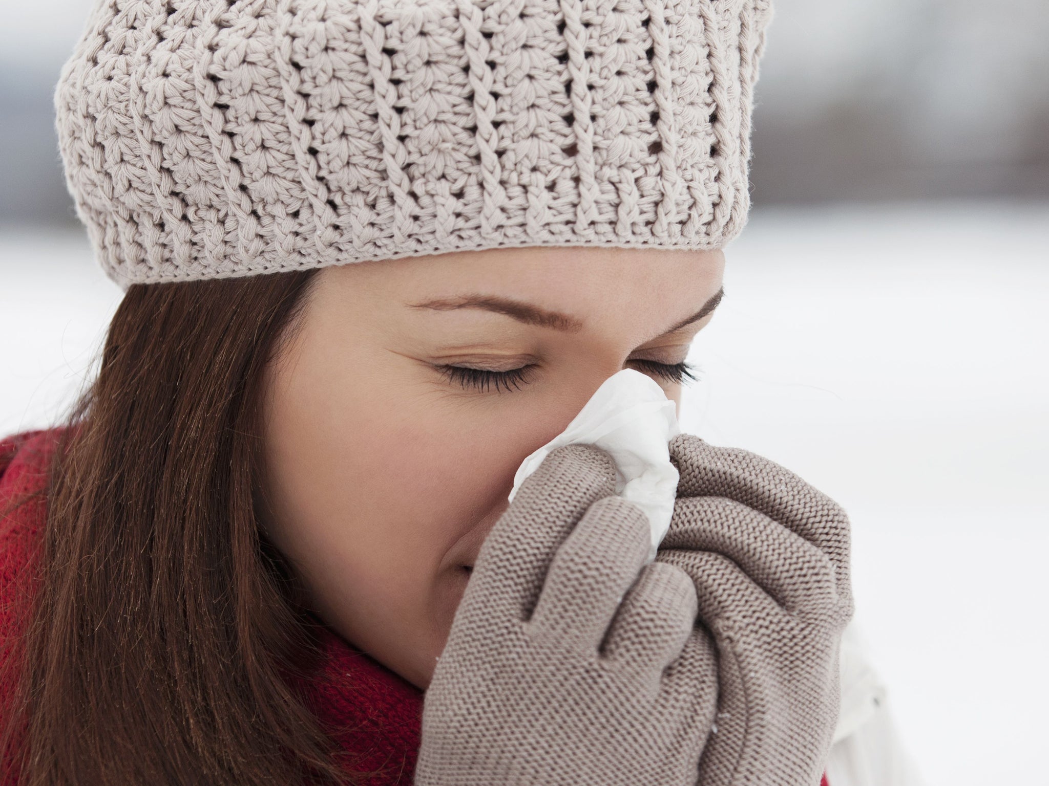 Cover your nose - either to keep it warm or risk the increased chance of catching a cold