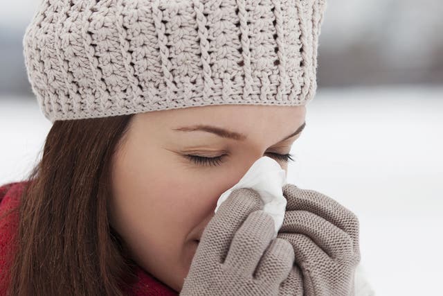 Cover your nose - either to keep it warm or risk the increased chance of catching a cold