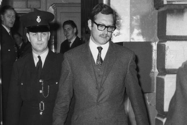 Bruce Reynolds, leader of the 'Great Train Robbery' gang, outside Linslade Court, Buckinghamshire in 1968