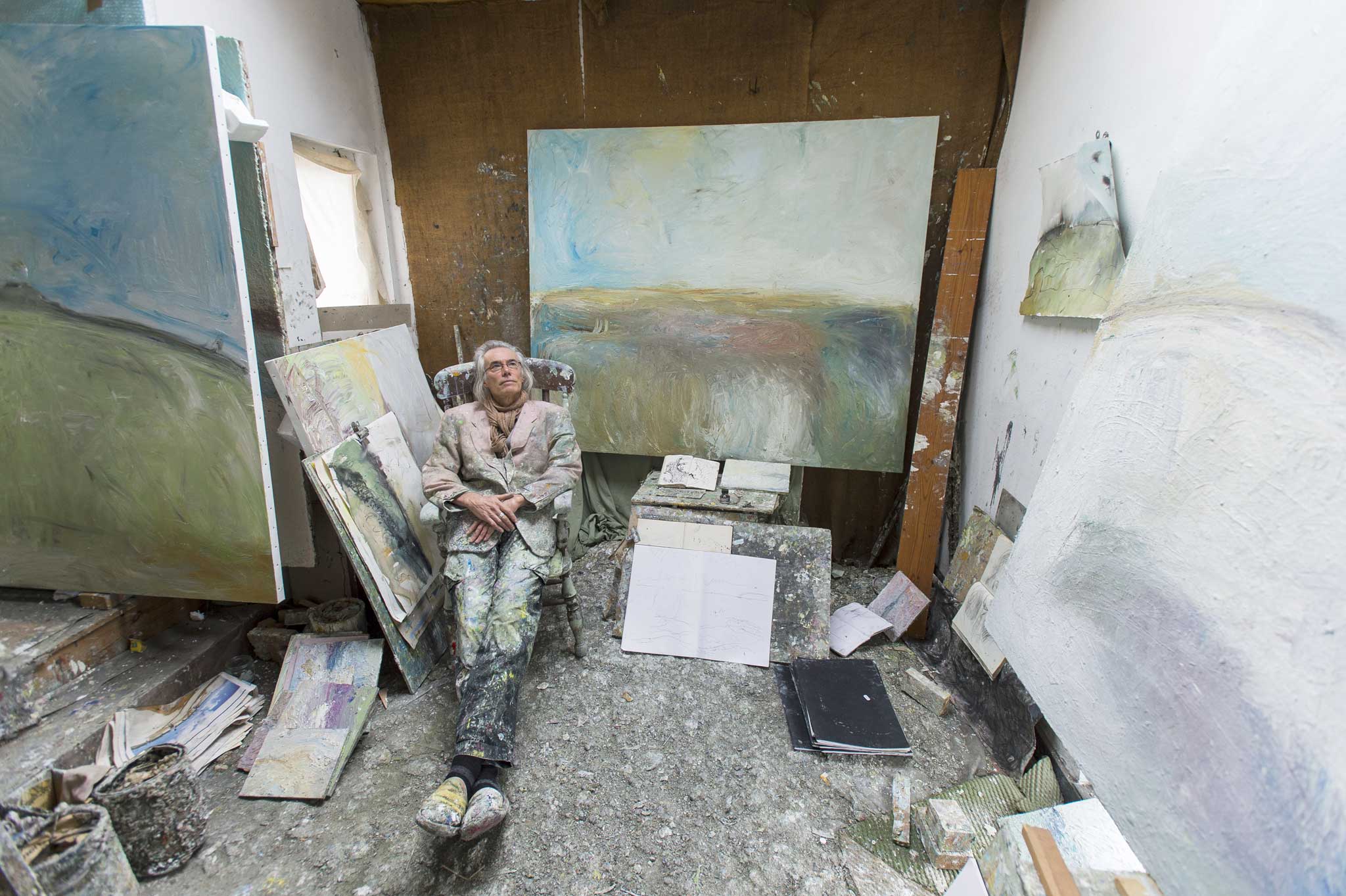 He comes in colours: Richard Cook in his studio in Newlyn, near Penzance